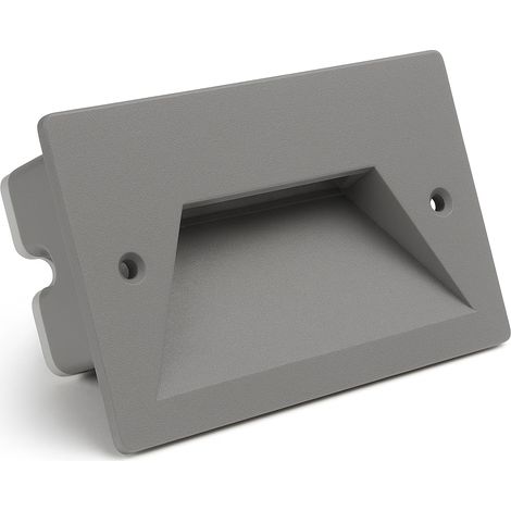 Faretto segnapassi da incasso grigio per esterno IP65 3W LED integrato luce calda, naturale o fredda - Colore della luce: Luce fredda (1/5)