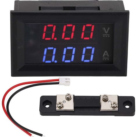 Voltmetro digitale, amperometro, tester di tensione, rilevatore di corrente, monitor di amperaggio a LED, indicatore DC 0-100V 50A con inverter -Crezuo