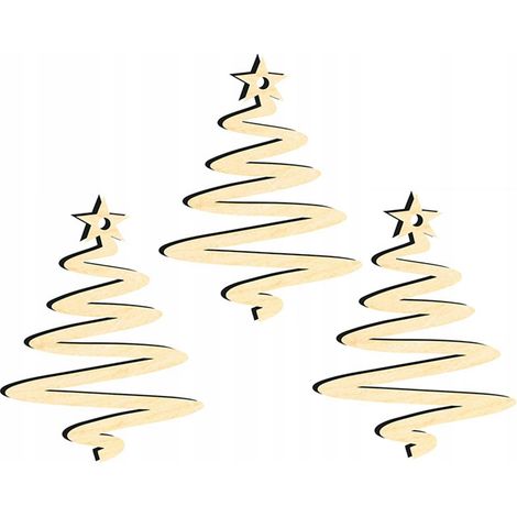 DECORAZIONI IN LEGNO PER ALBERO DI NATALE Z32 3 pz. (1/3)