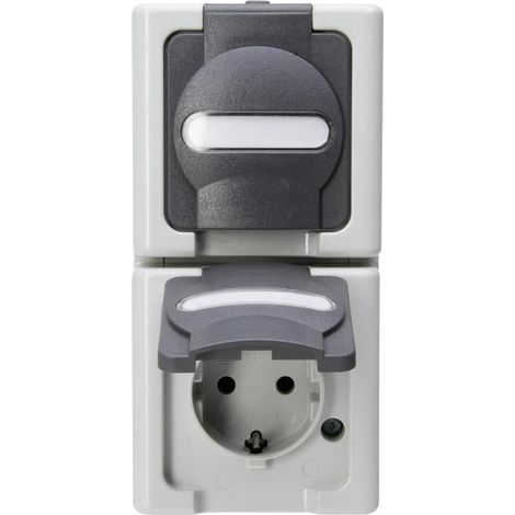Kopp BLUE ELECTRIC 2-fach Steckdose SKR AP FR IP44 grau 131456008 (1/5)