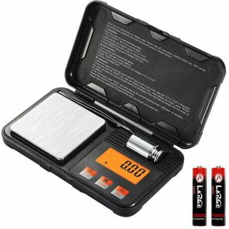 Balance de Précision 0,001g/50g de Poids D'étalonnage, Balance de Cuisine Numérique, Balance de Poche, Balances de Bijoux Portable avec Affichage LCD avec Pincettes, Fonction Tare