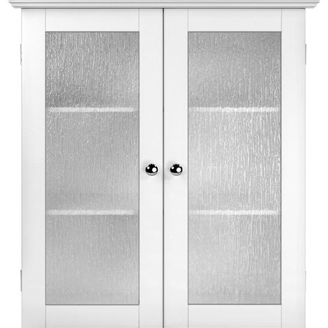 Teamson Home Bathroom Connor Wall Cabinet with 2 Glass Doors White ELG-581 (1/5)