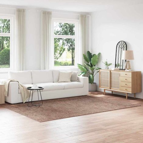 Tapis Shaggy à Poils Longs Antidérapant pour Salon en Polypropylène Marron 200 x 290 cm - PANGIVO (1/5)