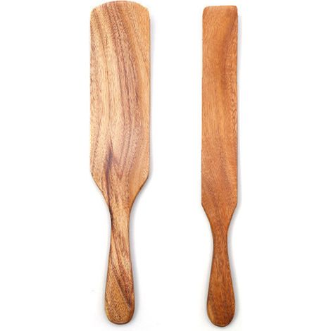Ustensiles De Cuisine En Bois - Spatule - Lame - Spatule - Lot De 3 - Acacia Naturel - Pour Poêles Antiadhésives Et Casseroles (1/5)
