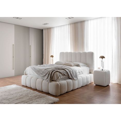 Polsterbett Doppelbett Set.1 CARSON 200x200cm Stoff Catch Me Altweiß (1/5)