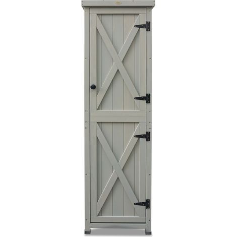 HABAU Gartenschrank ""Ben"" aus Holz, Grau, 45 x 45 x 160 cm (1/5)