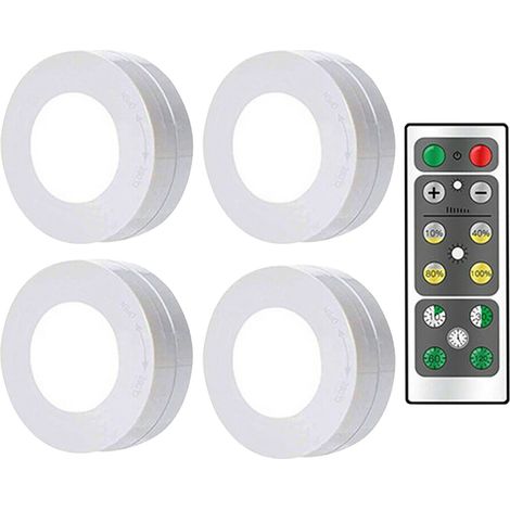 Lampe De Meuble - 150 Lm - Télécommande Sans Fil - Réglage De La Luminosité Et Minuterie - Lumière De Nuit - Pour Armoire Et Placard - 1 Pièce (1/5)