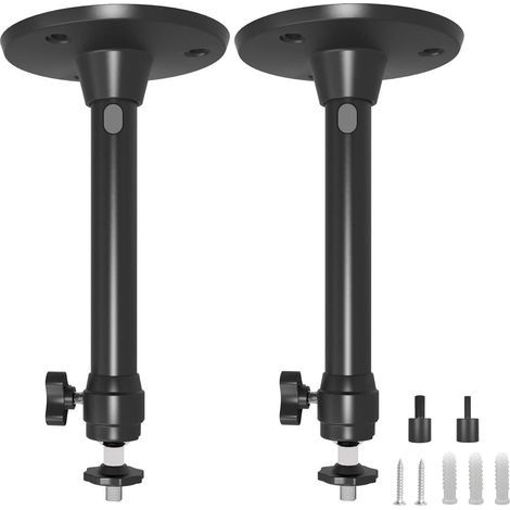 Mini support mural pour projecteur 175 mm compatible avec QKK/DR.J/DBPOWER/Anker/VANKYO/AAXA/Jinhoo/PVO/TMY, AuKing et la plupart des autres mini projecteurs Support en métal (noir, 2 pièces) (1/5)