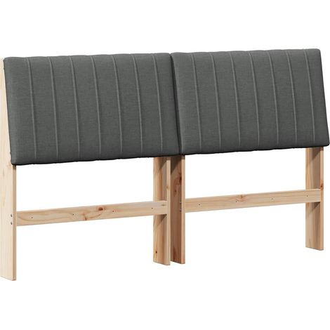 Cabecero tapizado Gris oscuro 160 cm Madera de pino macizo vidaXL