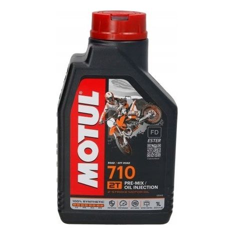 1 Liter Ölkanne Motul 710 für 2-Takt-Motor 100% Synthese fd neu (1/2)