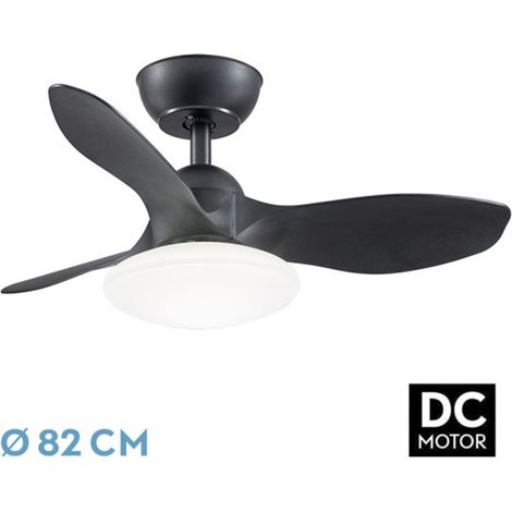 Ventilador de techo LED "Páramo" regulable con control remoto (36W 3CCT 2880lm) IP20 Ø82cm color negro