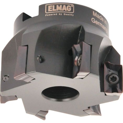ELMAG Eckfräser 90° DM 125mm, 9-Schneiden, Aufnahme 40mm, ohne Wendeplatten (APKT,APHX) (1/3)