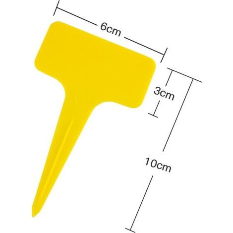 200 Stück robuste Pflanzenetiketten, wasserfeste T-förmige Pflanzenstecker – Premium-Gartenetiketten – Umweltfreundlich – 12 Farben (6 x 10 cm) – Gelb (1/5)