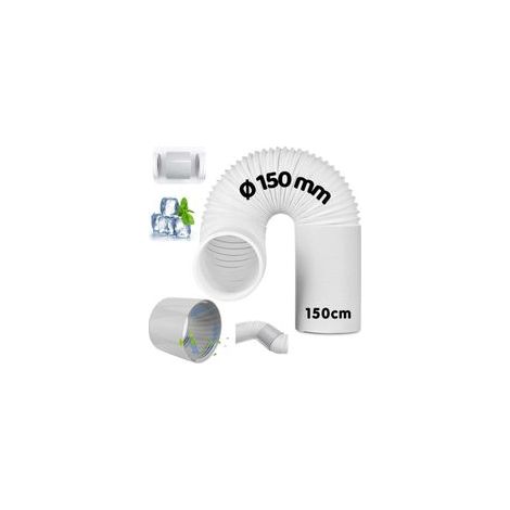 Tuyau d'évacuation climatiseur mobile 150 mm – Longueur 150 cm – Polypropylène flexible et étanche – Raccord universel pour installation facile (1/5)