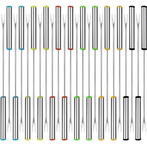 24-piece fondue forks, 24 cm stainless steel with heat-resistant handles.