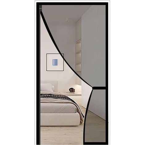 Moustiquaire magnétique 200 x 240 cm, noire, pour empêcher les insectes d'entrer. (1/5)