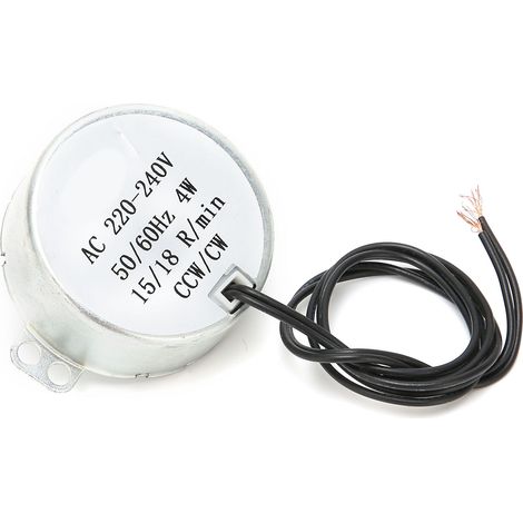 2 pièces de moteur à courant alternatif CCW/CW, pièces de Transmission électrique synchrone, 220 à 240V, 15 à 18 tr/min, 4W