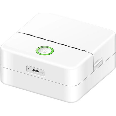Mini imprimante de poche 2 pouces, machine thermique portable, connexion BT sans fil pour étiquettes d'images, liste artisanale, notes meno, journal, reçus, papier autocollant avec 1 rouleau (1/5)
