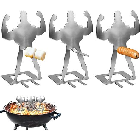 3er-Set lustige Wursthalter aus Edelstahl für Grillabende, kreative Hotdog-förmige Halter, tragbarer Ständer für Grillabende, Camping, Picknicks und Grillpartys – das perfekte Geschenk (1/5)