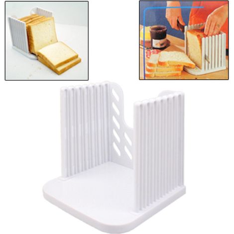 Trancheuse réglable pour pain maison, toasts, bagels et sandwichs, offrant une coupe uniforme et un rangement compact.-AquaForge (1/3)