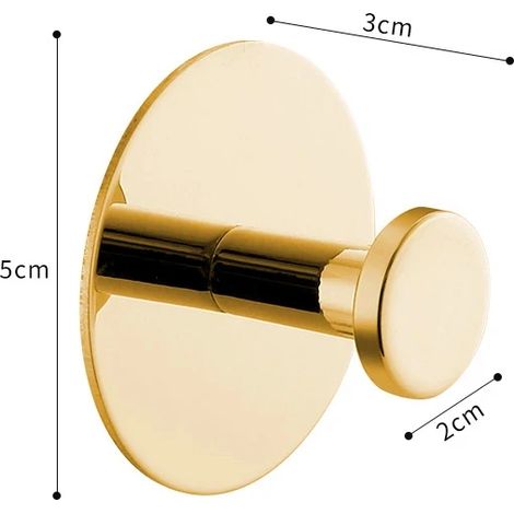 (Or - Lot de 2) Crochets en acier inoxydable auto-adhésifs pour salle de bain, porte-manteaux, porte-serviettes, crochets de rangement pour la maison, sans perçage (1/5)