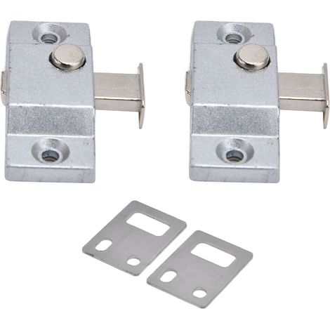 Lot de 2 verrous à glissière pour fenêtres pliantes et battantes, loquet de sécurité pour porte coulissante de salle de bain, fenêtre de balcon, quincaillerie en verre (modèle : entraxe 42 mm, tige co (1/5)