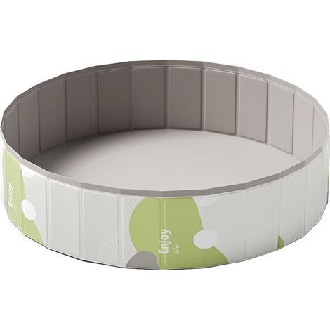 Schwimmbecken, 120 x 30 cm Faltbare Hundebadewanne, Tragbares Hart-PVC-Kunststoff, Großes rutschfestes und verschleißfestes Kinderbecken (Grau) (1/5)