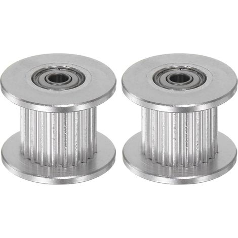 Set di 2 pulegge folli 2GT a 20 denti, foro da 3 mm, diametro 18 mm. Cinghia di distribuzione in alluminio per stampanti 3D da 10 mm di larghezza. Accessori per macchine CNC. (1/5)