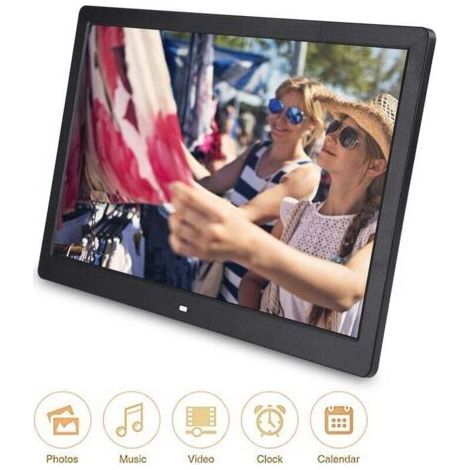 Digital Photo Frame, 15.4" 1280x800 HD, Premium Quality, Alarm Clock, Player, Album, Remote Control, Multifunction, Video Player, USB (1/5)
