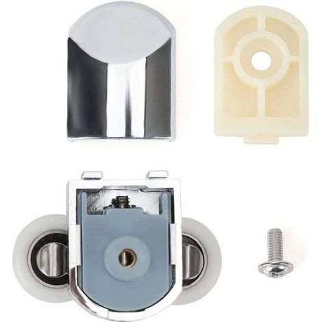 Roulettes de douche - Double - Chromé - 23 mm - Pack de 4 pièces (1/4)
