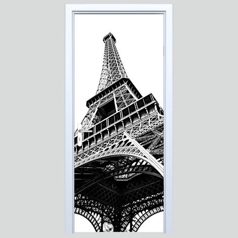Adhesivo de tela para puerta con forma de Torre Eiffel 251PD