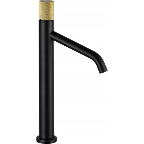 Mexen Rumba hohe Waschtischarmatur, Schwarz/Gold - 73511-75 (1/2)