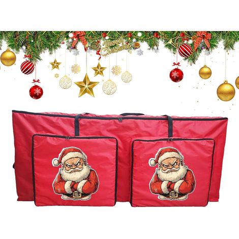 Sacs de Rangement pour Sapin de Noël,Pochette pour Couronne avec 2 Poches - Conteneur de Stockage pour Couronne de Fêtes,pour Penderie Camping Lingerie Dortoir Garage Meuble Appartement (1/5)