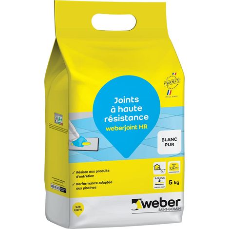 Joint de carrelage adapté piscine, Haute Résistance, Blanc Pur, HR 5KG (1/5)
