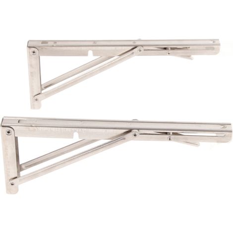 Équerre pliante triangulaire en acier inoxydable épais, support d'angle pliant en forme de L pour cuisine et chambre (1/5)