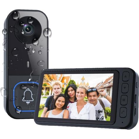 Audio Bidirectionnel Interphone – Visiophone Vidéo Écran IPS 4.5 HD – Sonnette sans Fil avec Caméra rapport qualité-prix (1/5)