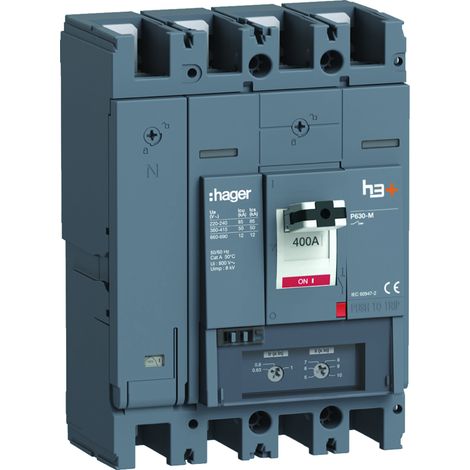 Disjoncteur h3+ P630 TM 4x400A 50kA - HAGER HMW401DR