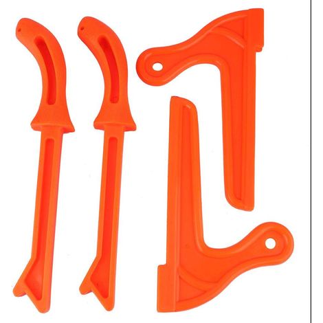 Set di 4 blocchi di spinta di sicurezza in plastica arancione – protezione per la lavorazione del legno – blocco di spinta per sega da banco