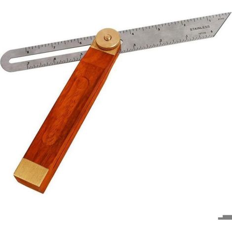 Fausse équerre à Coulisse,T-biseau Coulissant,Angle de Menuisier,Angle de butée Double Face de 318 mm,Angle de butée de (1/5)