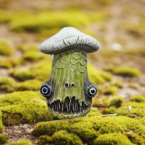 Champignon d'Halloween aux yeux effrayants - Statue de jardin en résine - Décoration pour terrasse et jardin (1/5)