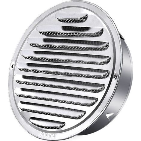 Round Stainless Steel Exhaust Pipe Ventilation Grille 120mm, Air Outlet Hood, Round Air Vent Grille, Smoke Extraction Hood with Mosquito Net (1/4)