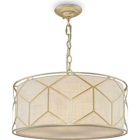 Suspension Maytoni Messina Ø45 laiton abat-jour tissu 4xE27 (1/4)