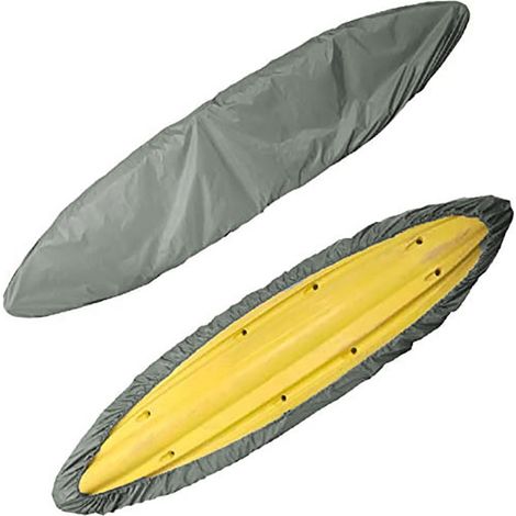 Funda impermeable de 210D para kayaks y canoas – Protección UV50+ contra el polvo y el sol – Ideal para embarcaciones de pesca. Color gris. Apta para embarcaciones de 3,6 a 4 m. (1/5)
