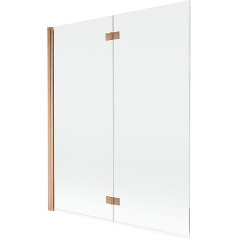 Mexen Mist Duschabtrennung 2-flügelig links 140 x 150 cm, transparent, gebürstetes Kupfer - 8A9-140-002-65-00-L (1/5)