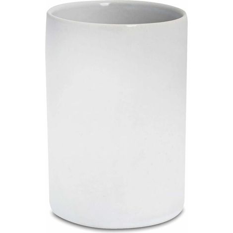 DEESSE SHOP - Gobelet pour brosse à dents Housewares - Tasse de salle de bain en céramique émaillée - Blanc (1/5)