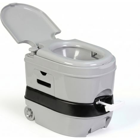 Briebe WC1196G Toilette Portable Roulettes WC Chimique 24L Camper, Camping, Auto Caravane  Gris