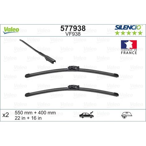 Balai d'essuie-glace Valeo 577938 DACIA 288901217R 288908716R
