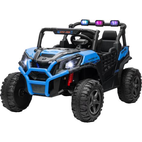 Voiture électrique enfant 24V 2 places télécommande 3 vitesses bleu 3-8 ans