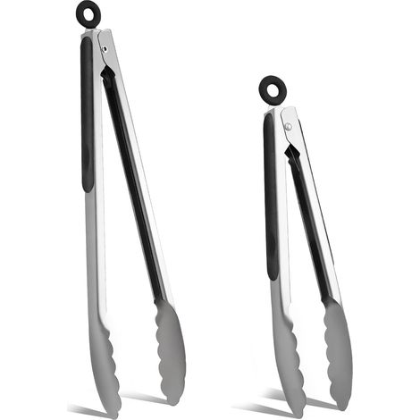 Lot de 2 Pinces de Cuisine en Acier Inoxydable (32cm et 25cm) (1/5)