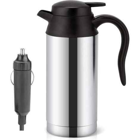 Bouilloire électrique portable pour camion, 750 ml, 24 V, avec chargeur de voiture, éclairage LED et arrêt automatique (24 V) (1/5)